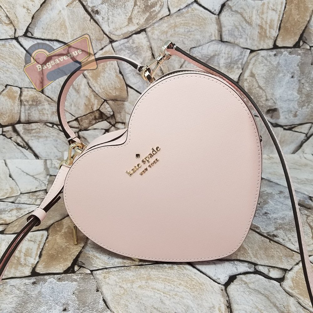 Heart Love Shack Purse Chalk Pink Crossbody Kate Spade #bagsavenue #authentic - Picture 7 of 12
